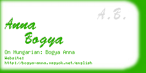 anna bogya business card